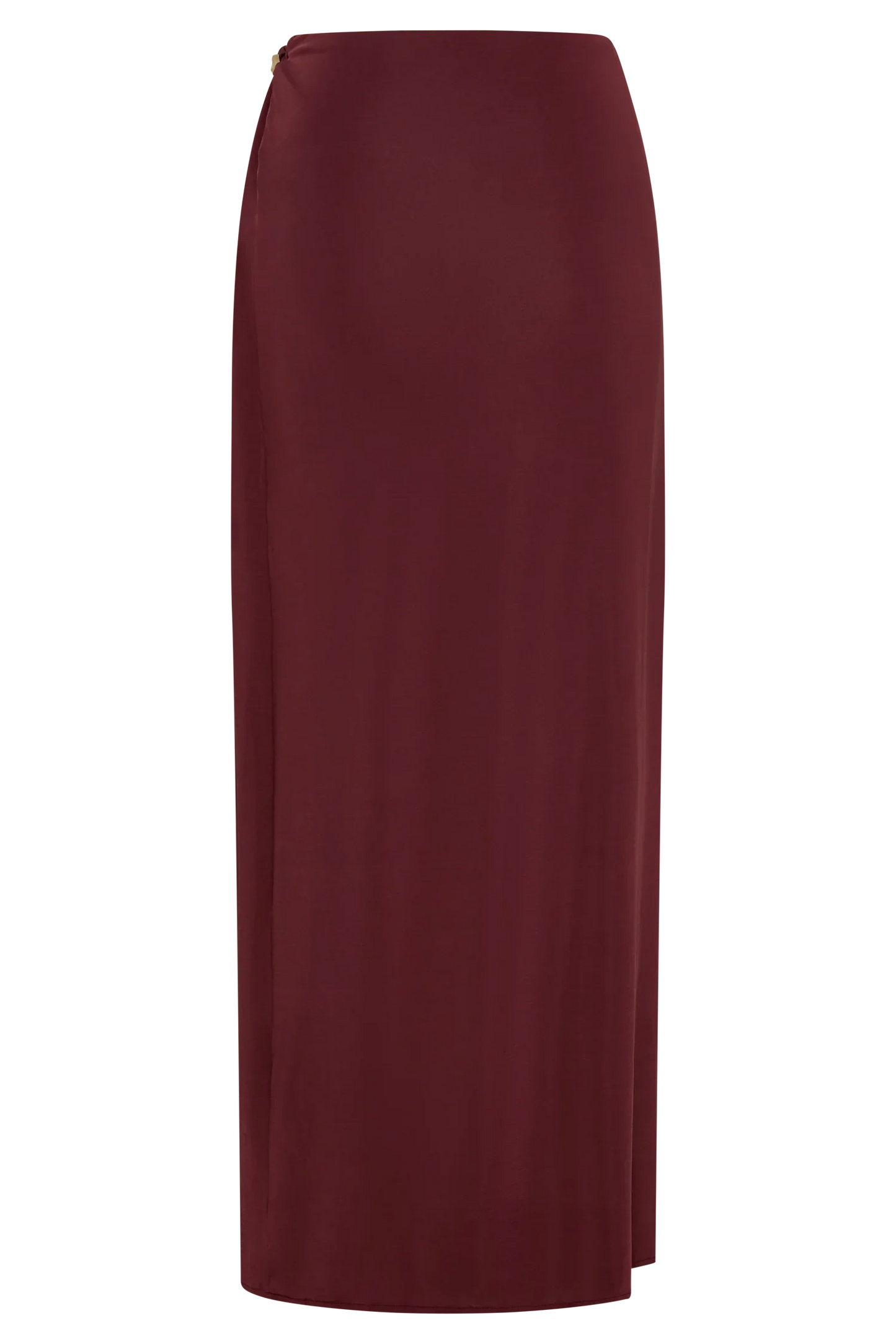 Bridget Slinky Maxi Skirt With Hardware Burgundy