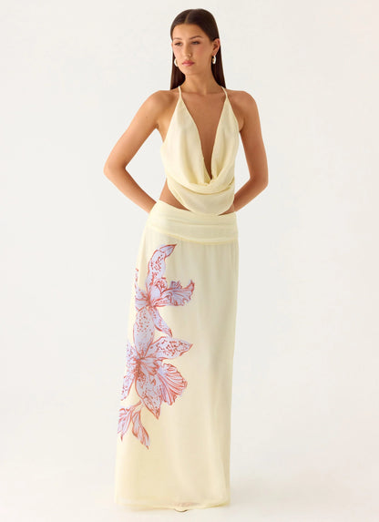 Blushing Bloom Maxi Skirt Violet Blossom
