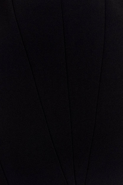 Callista Crepe A Line Midi Dress Black