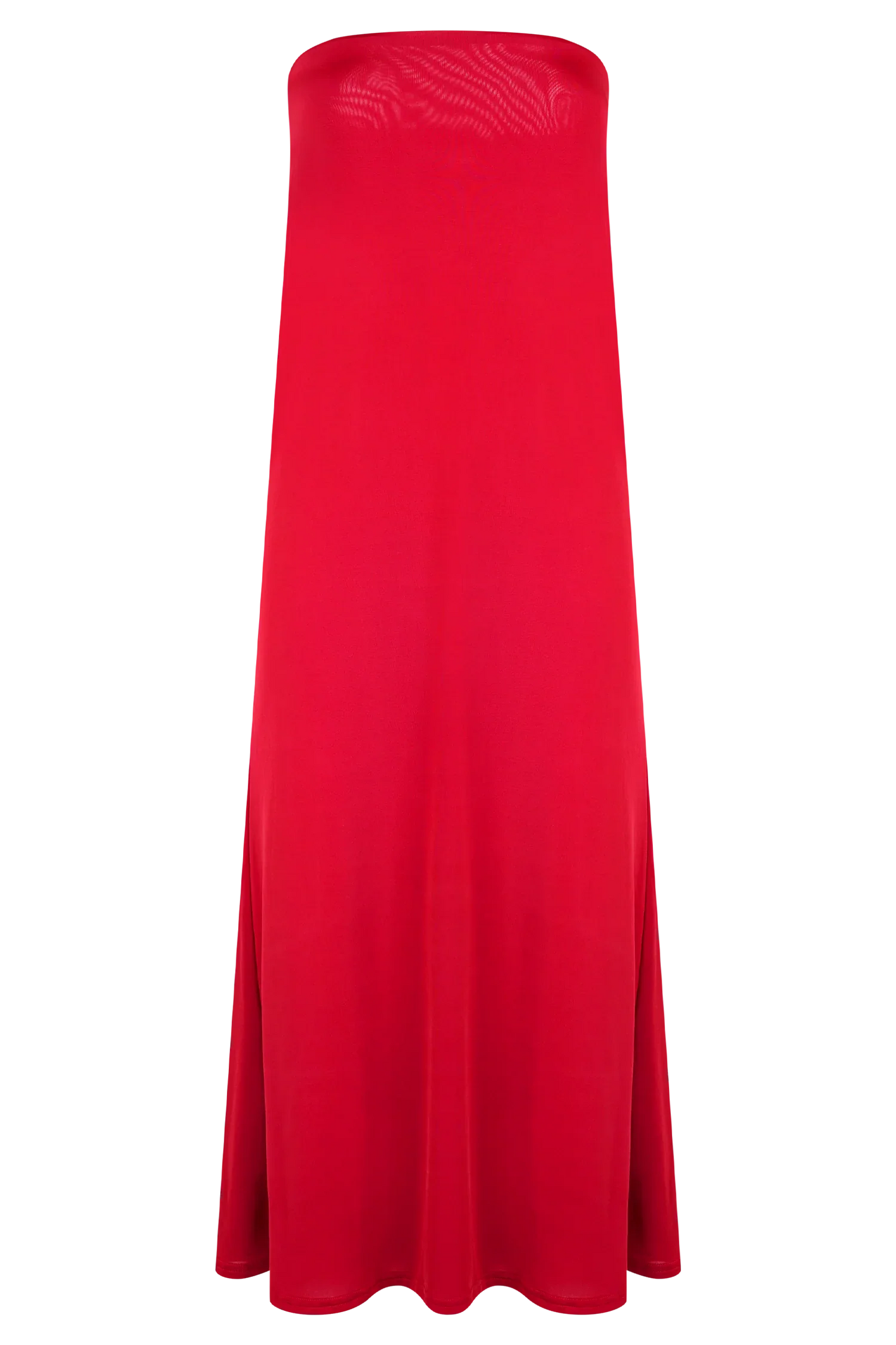 Bruna Slinky Fishtail Maxi Skirt Red