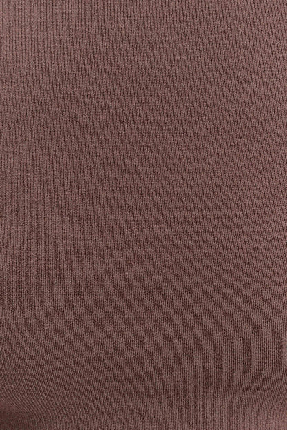 Carley Off Shoulder Knit Top Cacao Brown