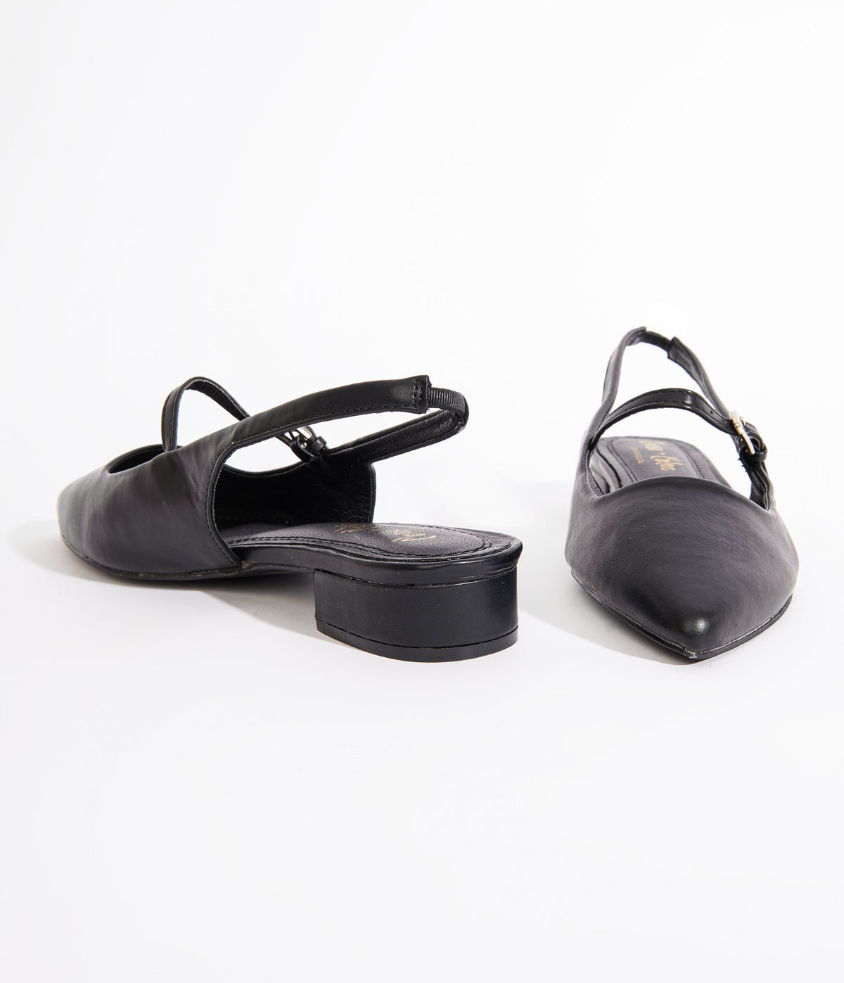 Black Leatherette Slingback Mary Jane Flats
