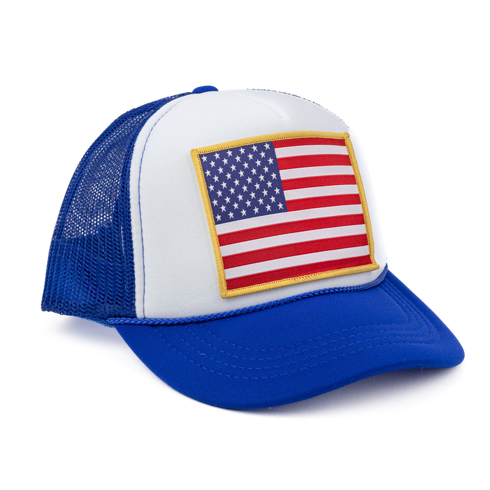 American Flag Patch Trucker Hat