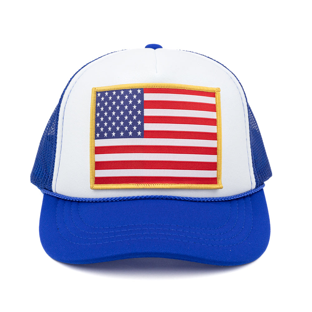 American Flag Patch Trucker Hat