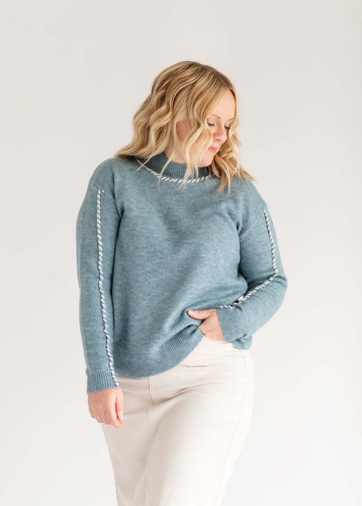 Britt Whip Stich Mockneck Sweater - FINAL SALE