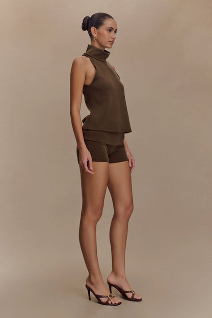 Birdie Fold Over Shorts Chocolate