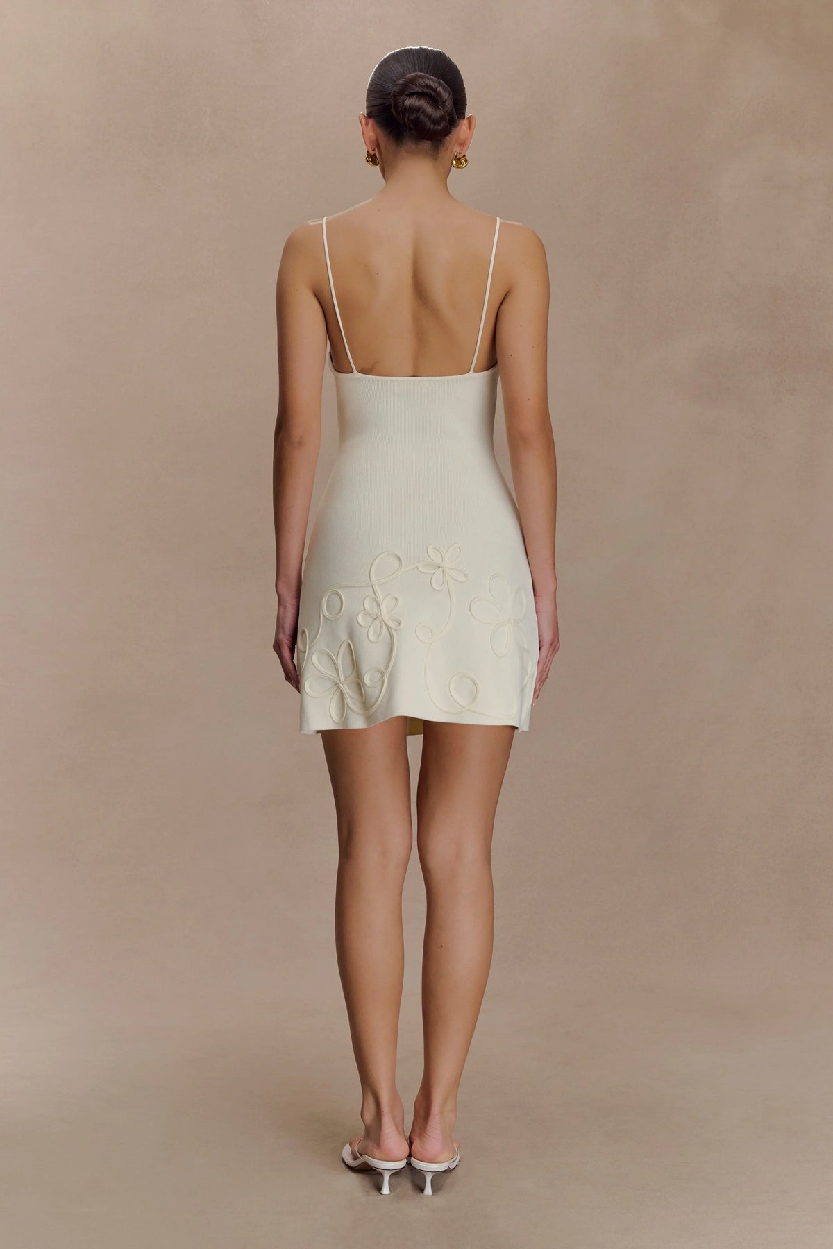 Brullo Embroidery Knit Mini Dress Ivory