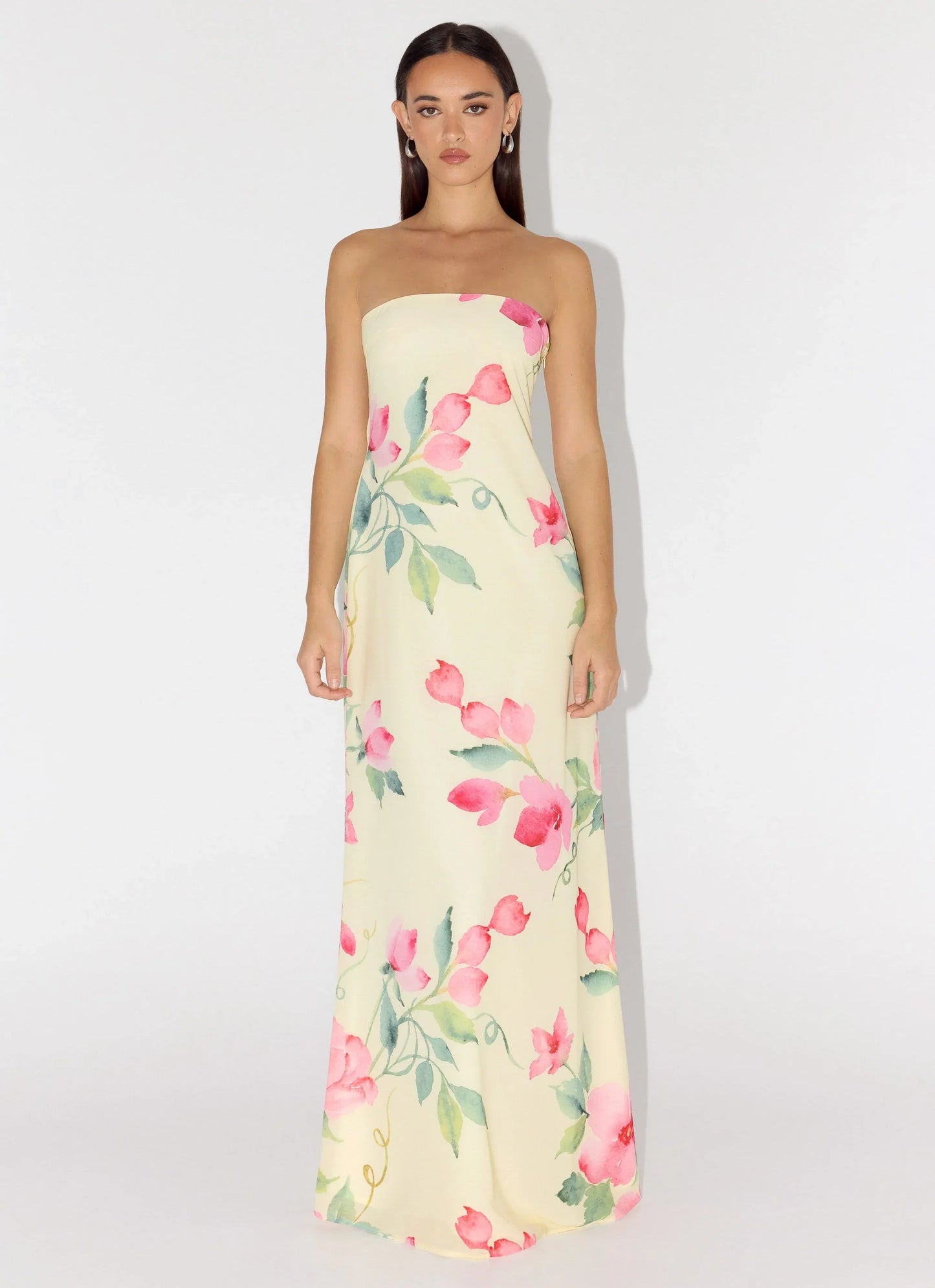 Bronte Strapless Maxi Dress Lemon Soleil