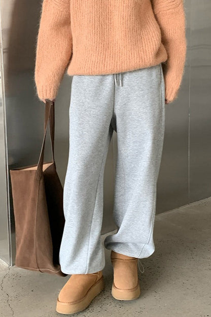 Korean Style Fleece Lined Drawstring Sweatpants
