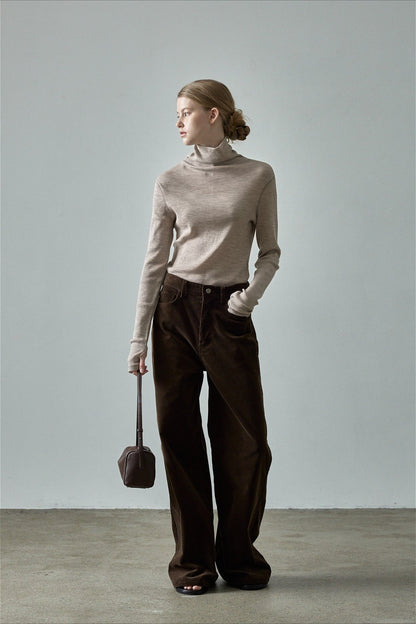 Corduroy High Waist Wide Leg Pants