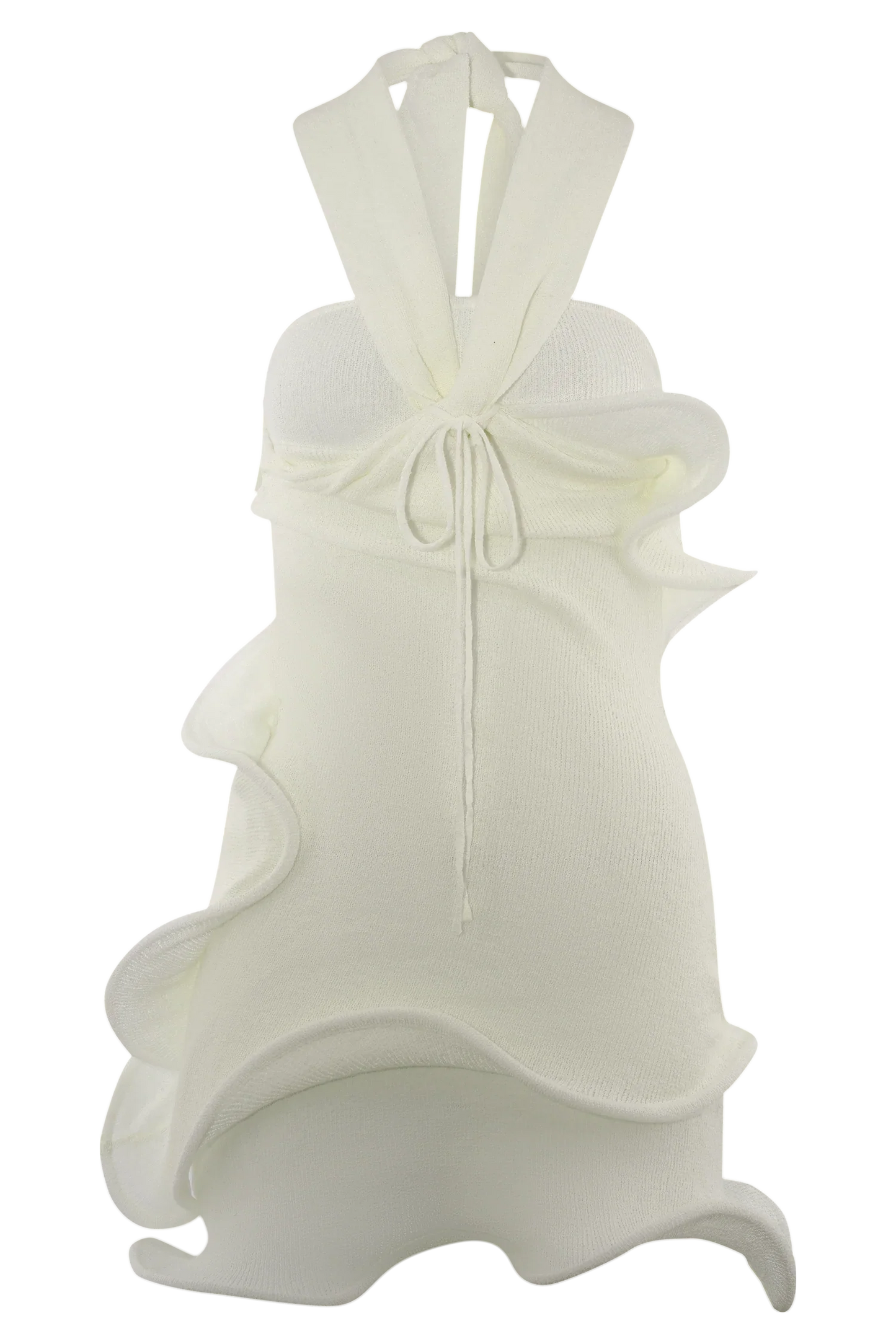 Caprice Halter Knit Mini Dress White