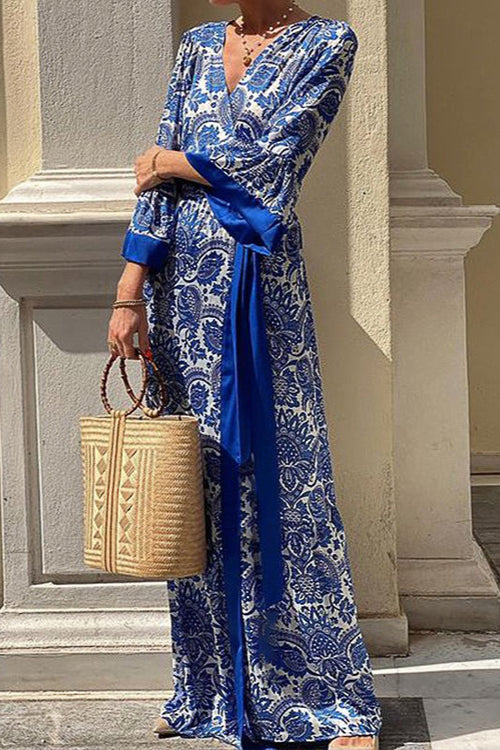 Bohemian Floral Print Maxi Dress