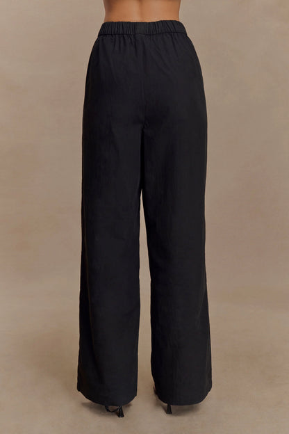 Campbell Cotton Wide Leg Pants Black