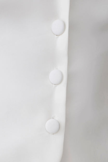 Billie Off Shoulder Sleeveless Button Top White