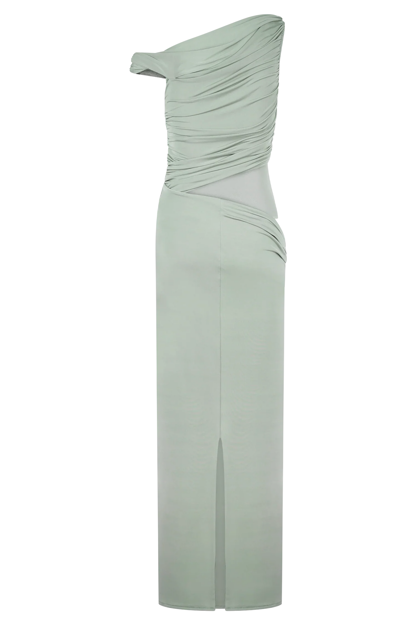Callen One Shoulder Slinky Maxi Dress Sage