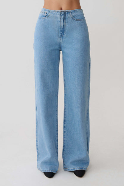 Caitlin Mid Rise Denim Jeans Classic Blue