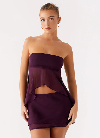 Caleb Mini Skirt Plum