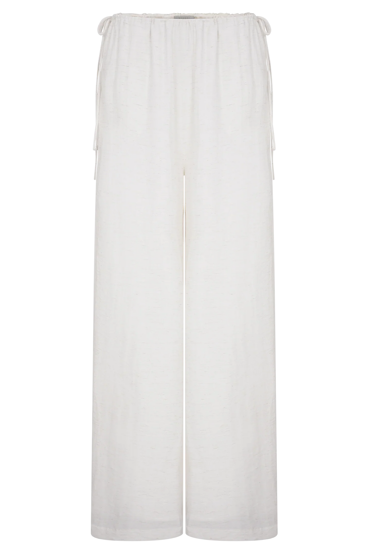Callum Drawstring Straight Leg Pants White