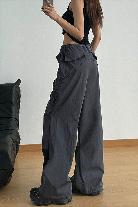 Solid Paneled Quick Dry Casual Pants