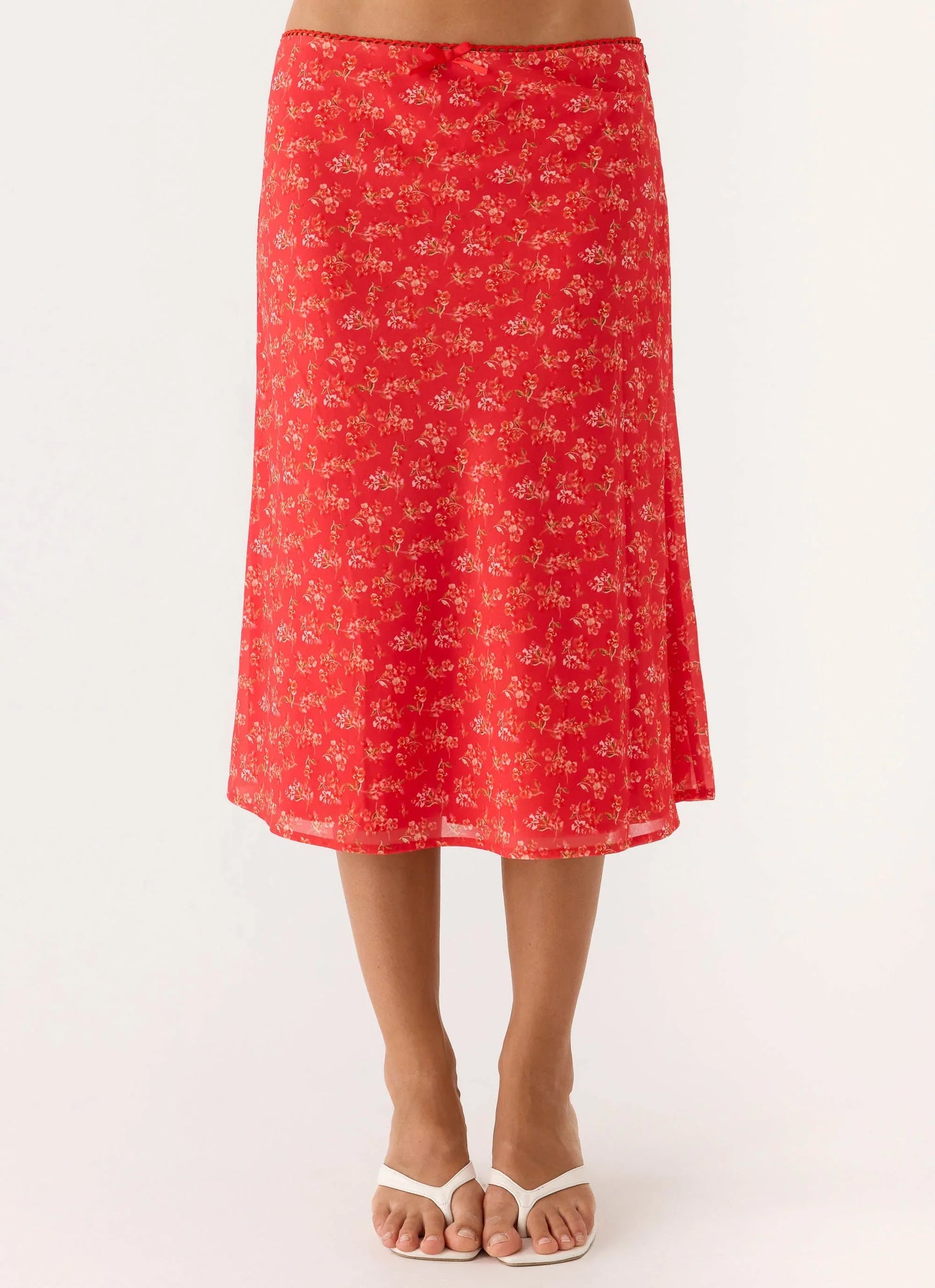 Calia Midi Skirt Magenta Red Rose