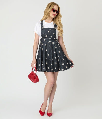 Disney Mickey & Friends Collection by Unique Vintage Mickey Face Pinafore Skirt