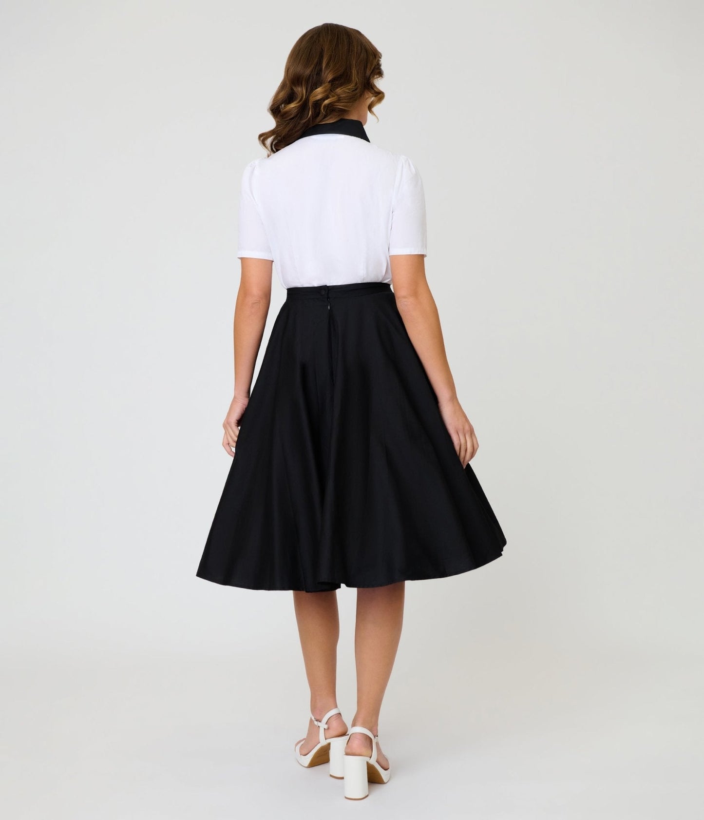 Disney Pride Collection by Unique Vintage Black & Mickey Heart Pocket Sally Swing Skirt