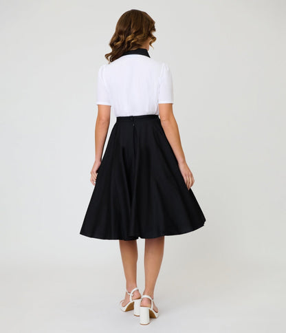 Disney Pride Collection by Unique Vintage Black & Mickey Heart Pocket Sally Swing Skirt