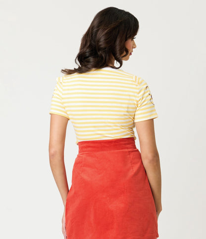 Disney Winnie the Pooh Collection by Unique Vintage Yellow Stripe Back to Basics Top