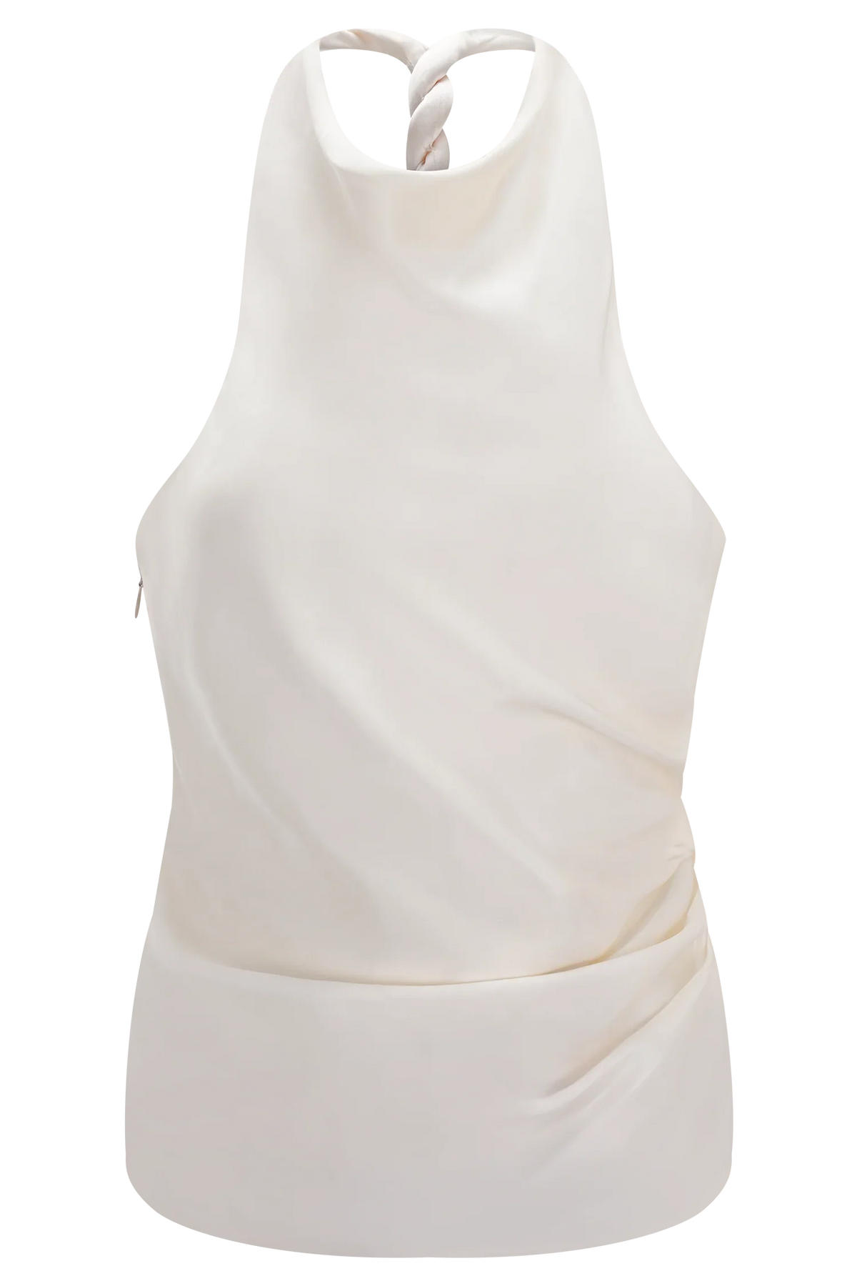 Bianca Satin Halter Top Ivory