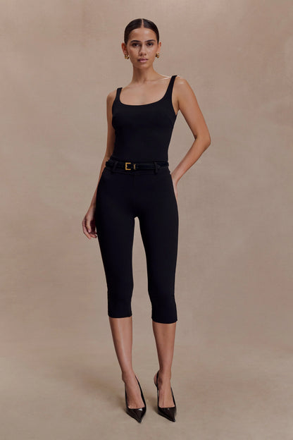 Blanca Stretch Crepe Capri Pants Black