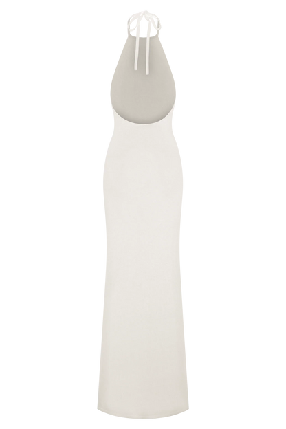 Brock Knit Halter Maxi Dress White