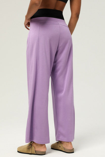 Sporty Casual Box Pleat Loose Straight Dance Pants