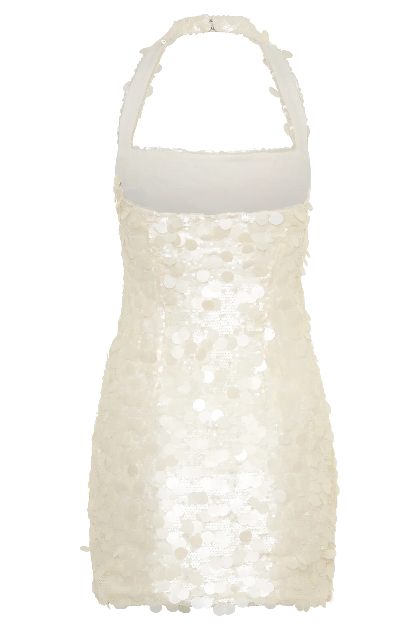 Caralee Sequin Halter Mini Dress Ivory