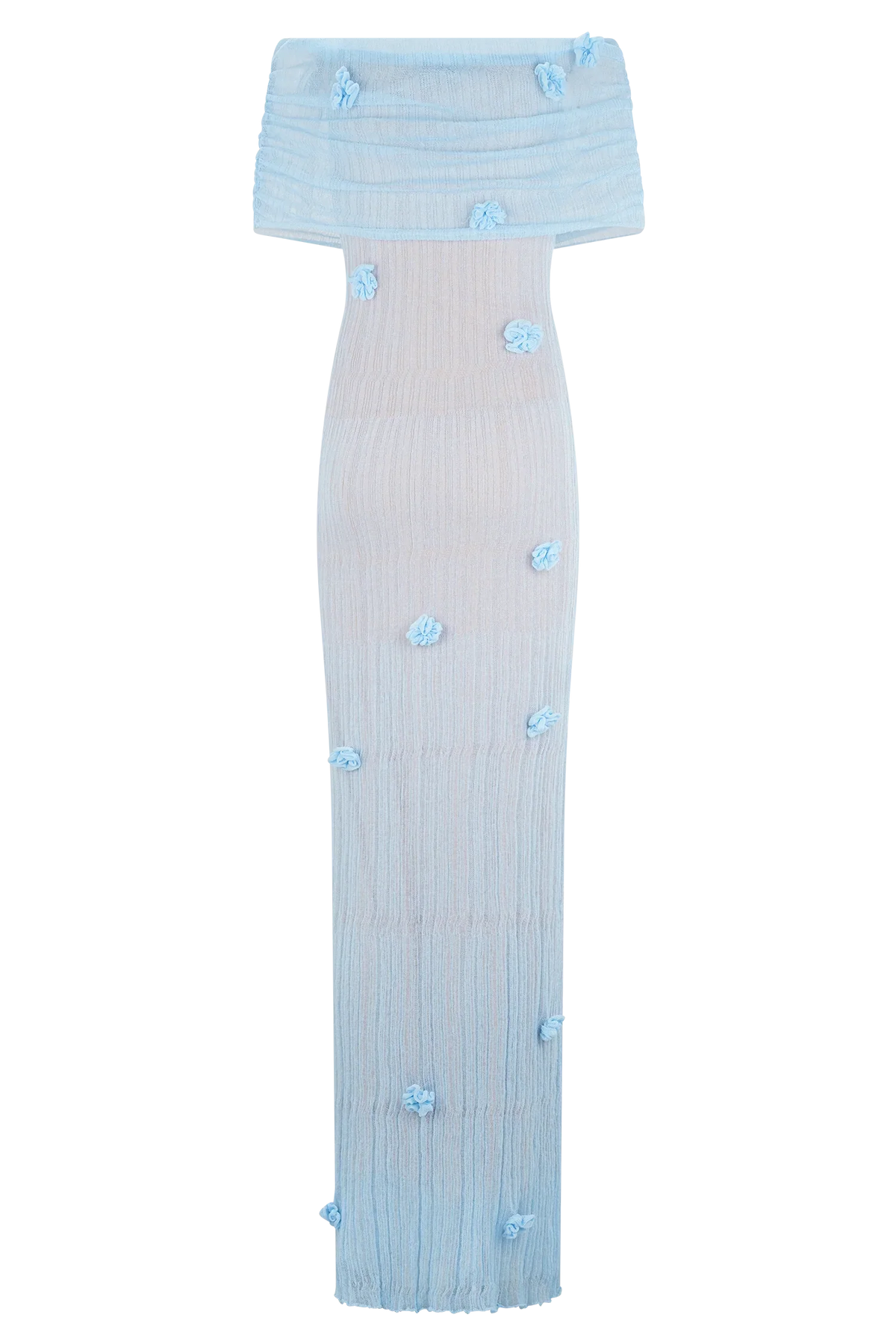 Brynn Orchid Knit Maxi Dress Baby Blue