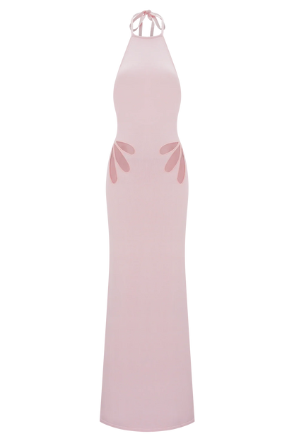 Brock Knit Halter Maxi Dress Baby Pink