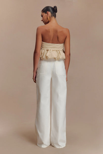Caitlin Mid Rise Denim Jeans White