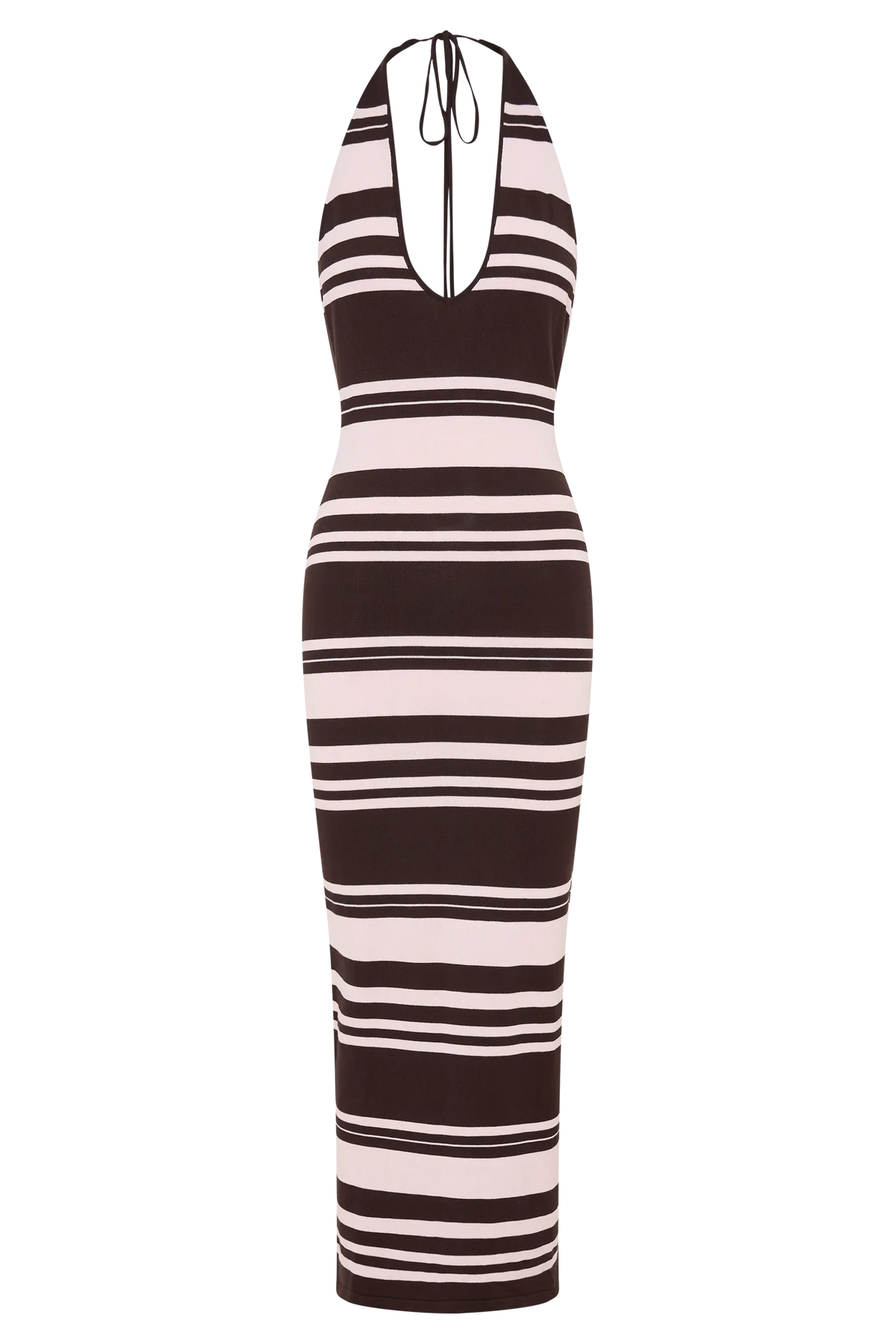 Brienne Stripe Midi Dress Pink Chocolate