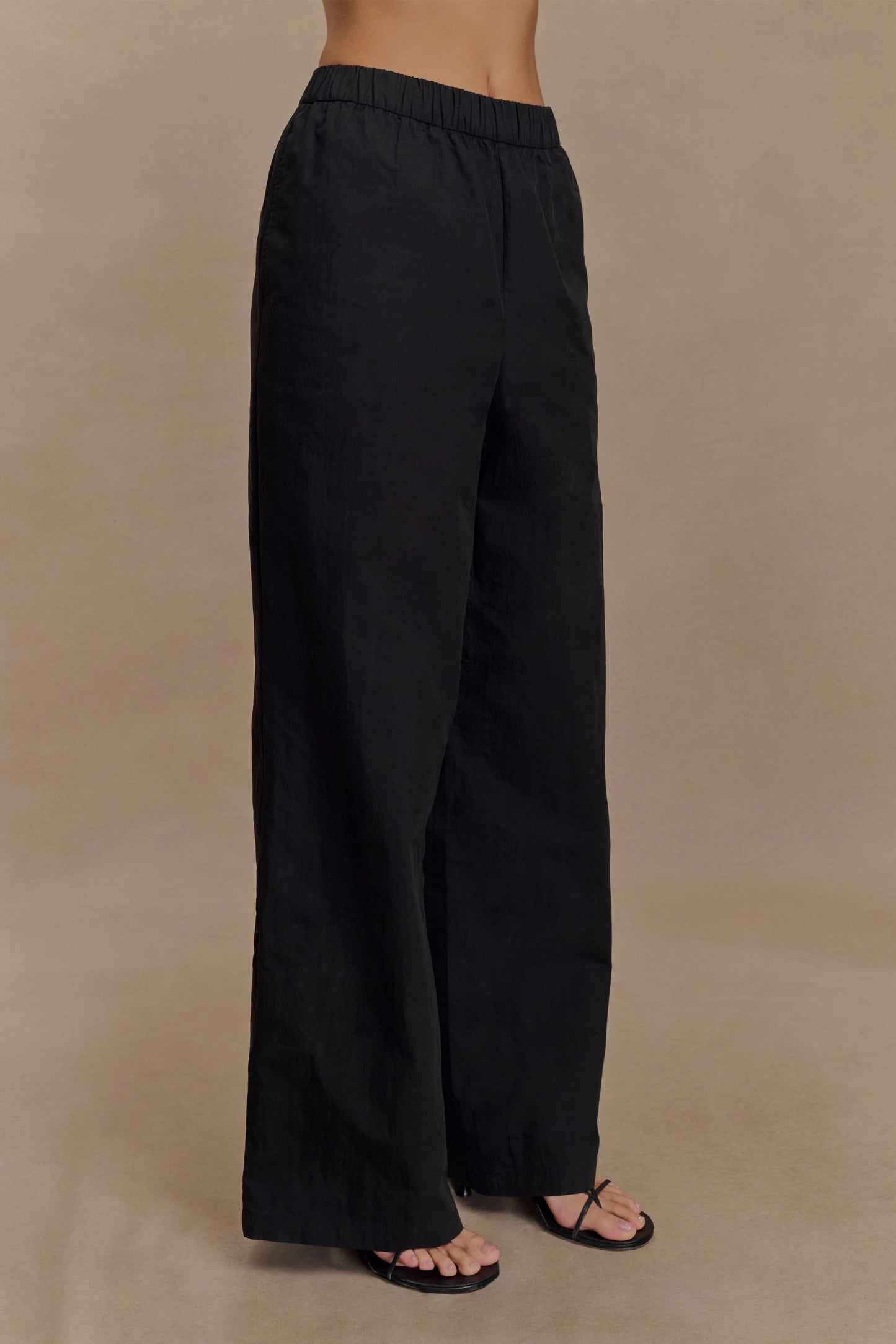 Campbell Cotton Wide Leg Pants Black