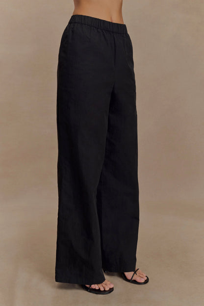 Campbell Cotton Wide Leg Pants Black