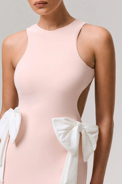 By Your Side Pink Cut Out Maxi Dress With Bows