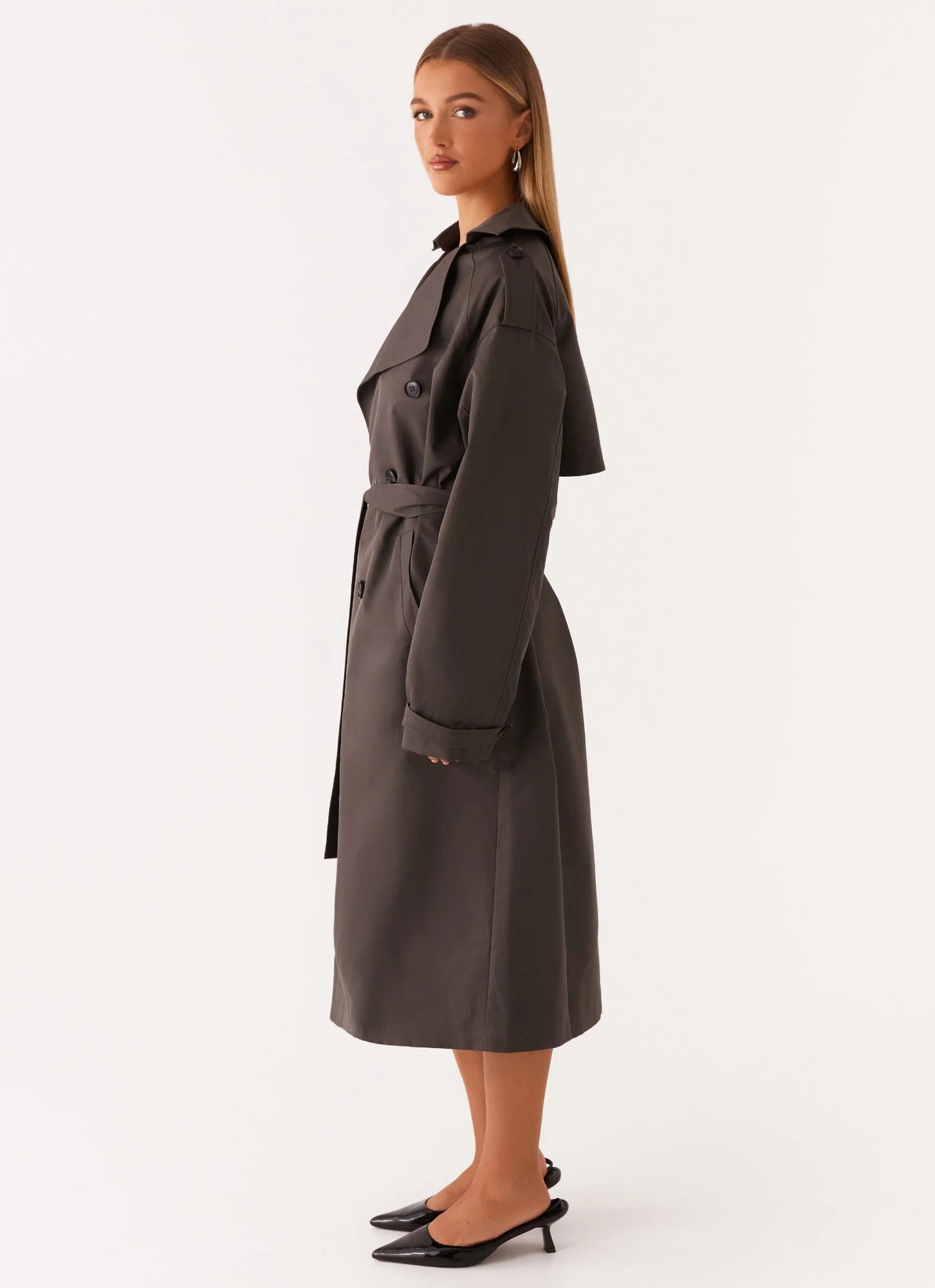 Brighton Oversized Trench Coat Grey
