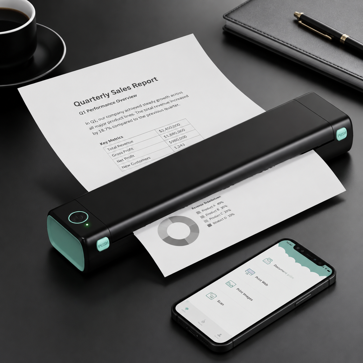 🔥Portable Printer Wireless, Compatible With Phone & Laptop