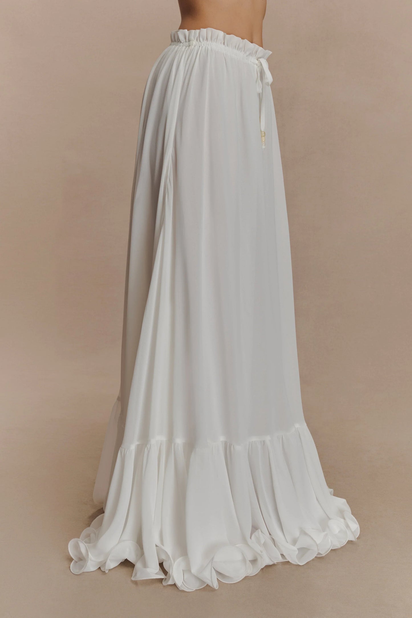 Carlie Chiffon Maxi Skirt Ivory