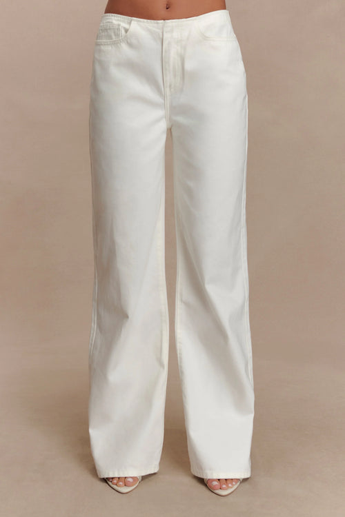 Caitlin Mid Rise Denim Jeans White