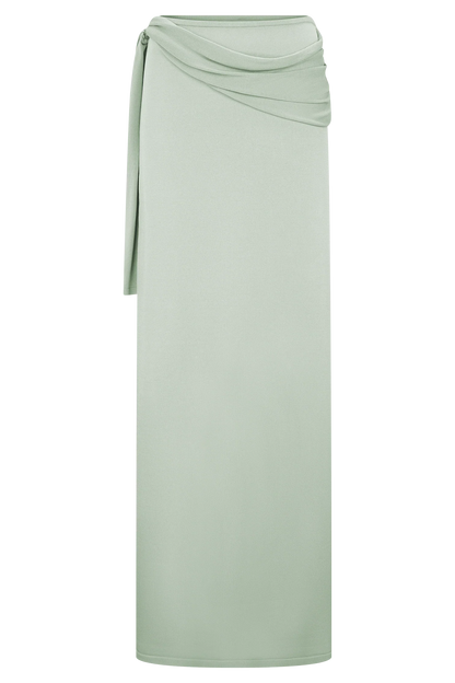 Bowie Low Rise Knit Maxi Skirt Pastel Green