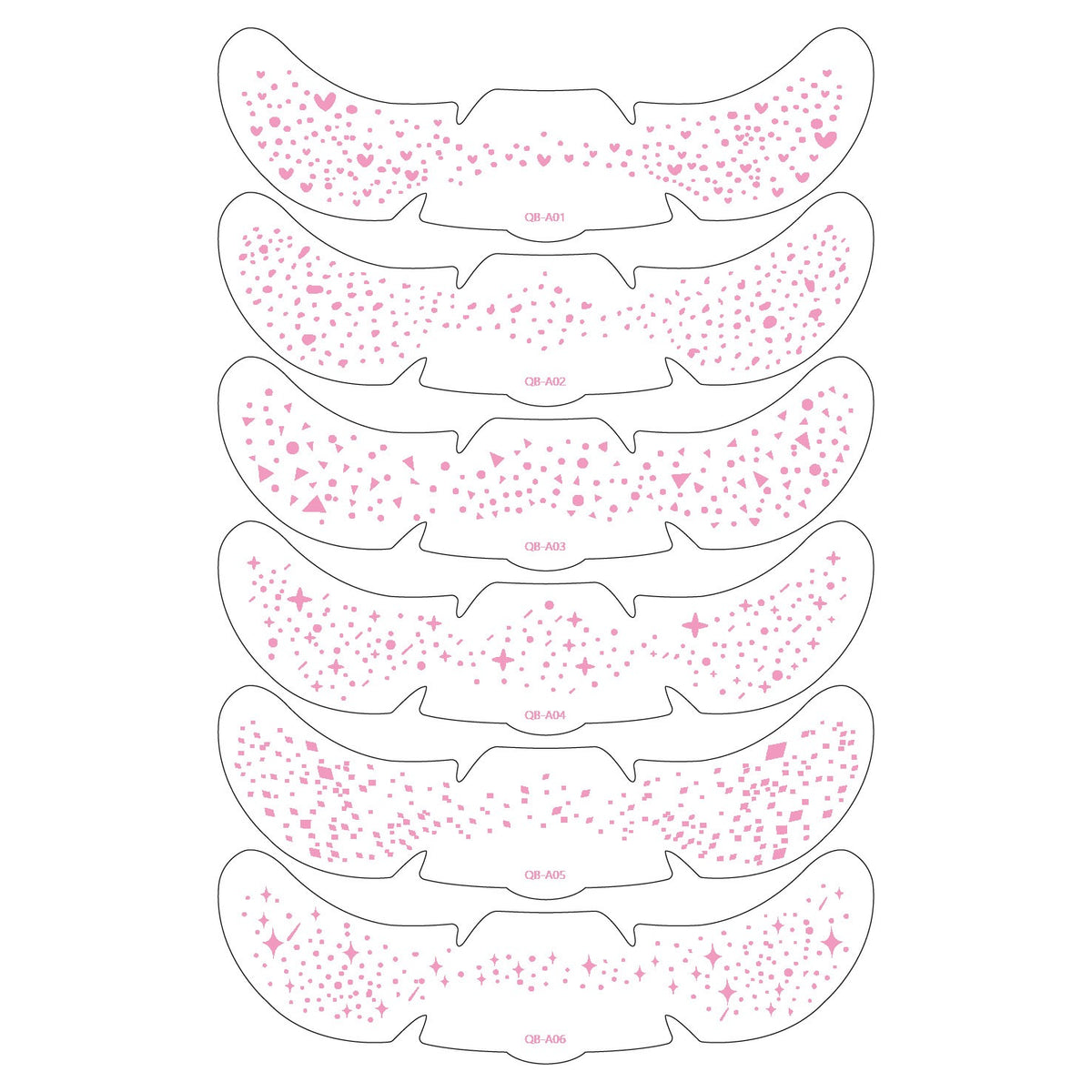 Face Glitter Stencil Patches, Facial Template Stickers for Festival Makeup