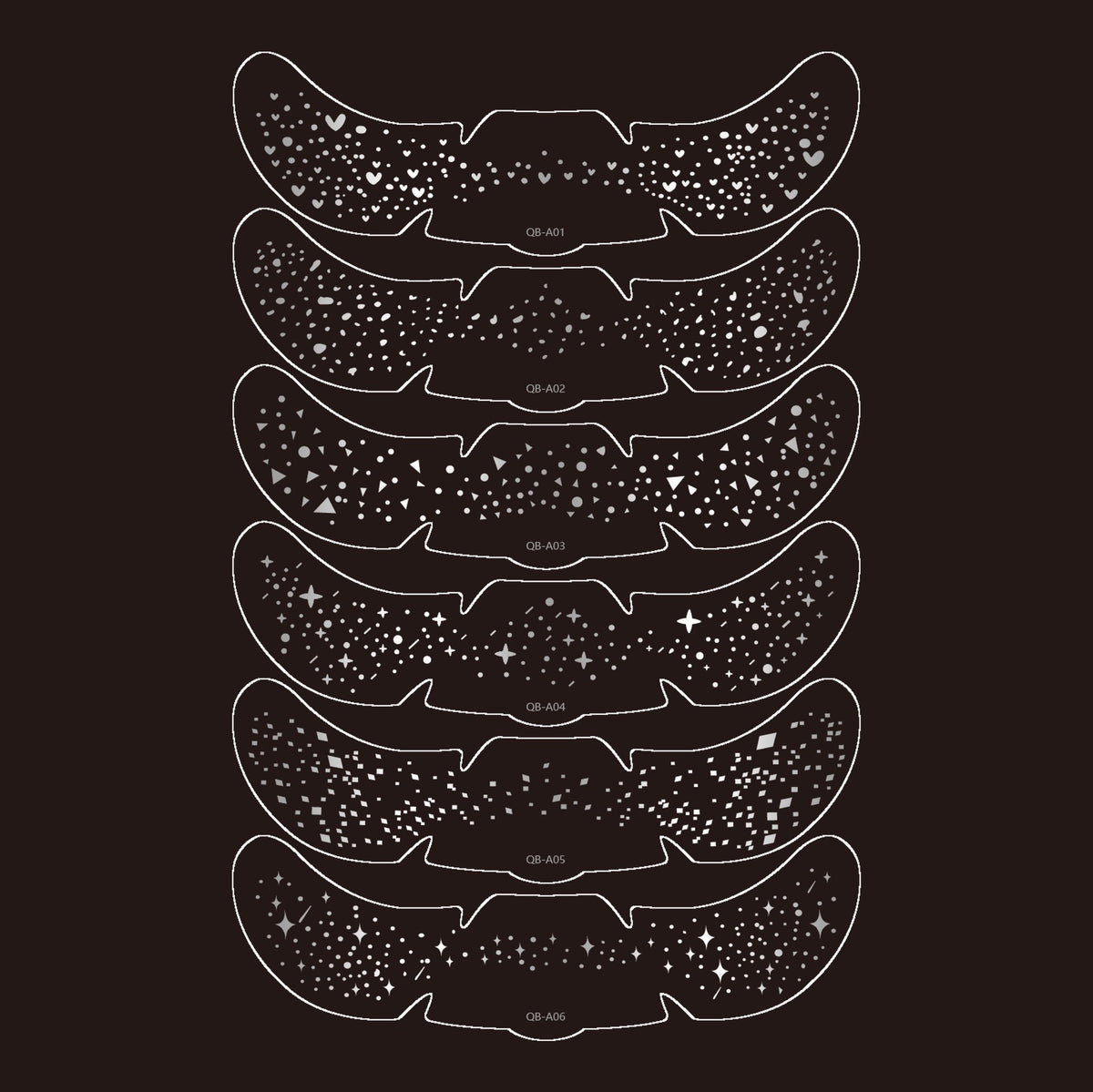 Face Glitter Stencil Patches, Facial Template Stickers for Festival Makeup