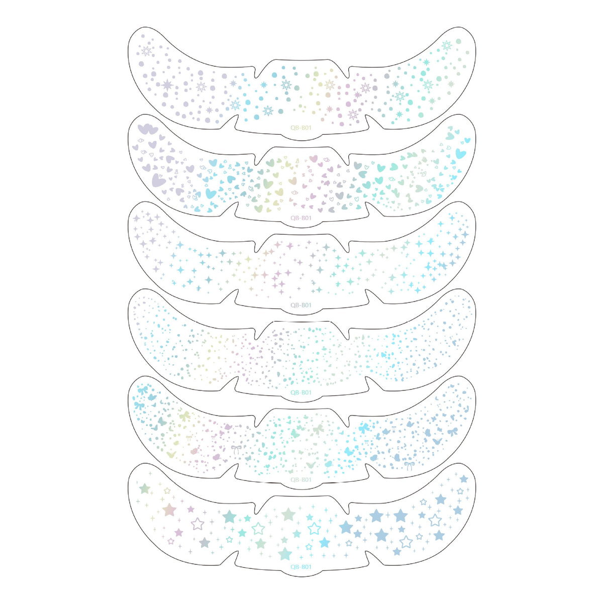 Face Glitter Stencil Patches, Facial Template Stickers for Festival Makeup