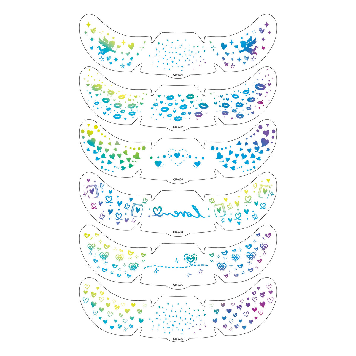 Face Glitter Stencil Patches, Facial Template Stickers for Festival Makeup