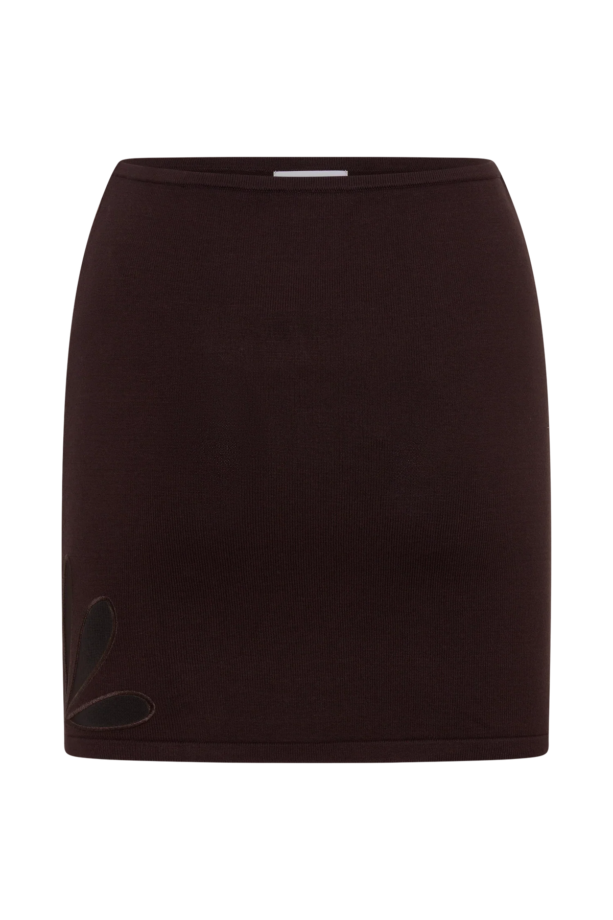 Brock Knit Cut Out Mini Skirt Dark Chocolate